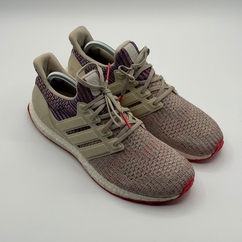 Adidas UltraBoost 4.0 Raw White Multi Color Red Mens 11.5 Running Shoes F36122